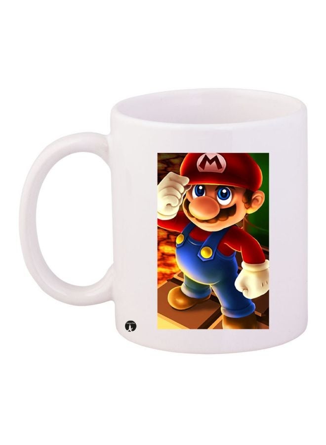 RYN Super Mario Printed Coffee Mug White/Red/Blue 11ounce