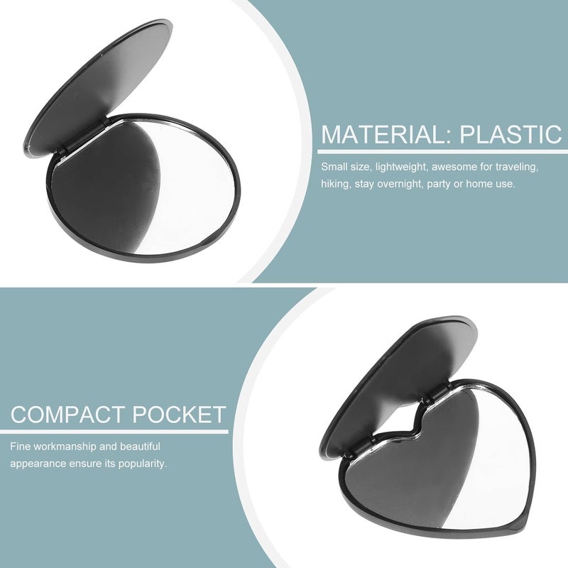 20pcs Folding Portable Compact Mirrors Mini Heart Round Shape Travel Makeup Mirrors Handheld Pocket Cosmetic for Travel and Daily Use - Image 3