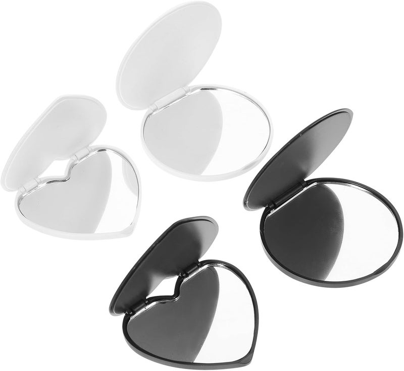 20pcs Folding Portable Compact Mirrors Mini Heart Round Shape Travel Makeup Mirrors Handheld Pocket Cosmetic for Travel and Daily Use - Image 1