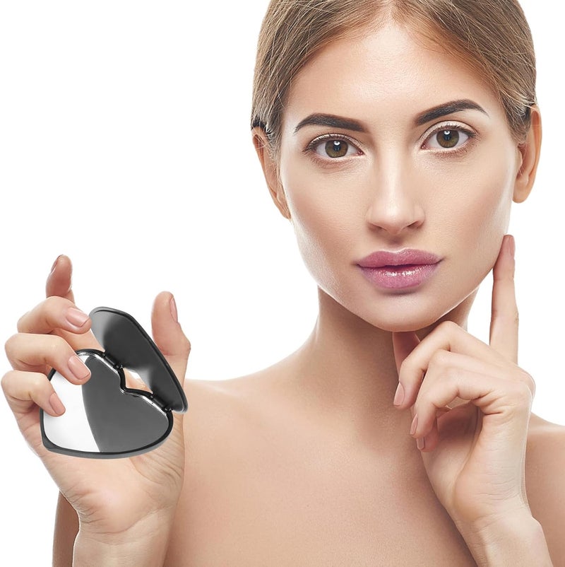 20pcs Folding Portable Compact Mirrors Mini Heart Round Shape Travel Makeup Mirrors Handheld Pocket Cosmetic for Travel and Daily Use - Image 5