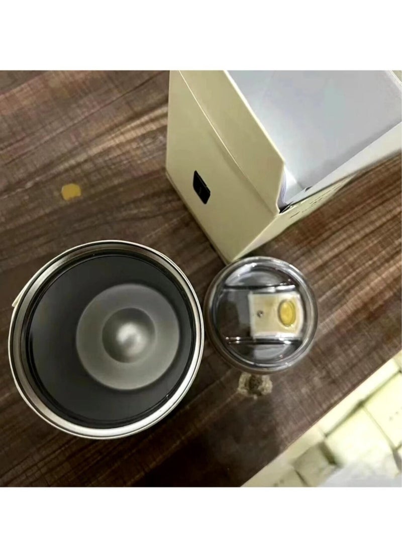 smeg كوب سفر، كوب قهوة معزول، كوب قهوة حراري من الفولاذ المقاوم للصدأ قابل لإعادة الاستخدام، حاوية مشروبات خفيفة ومحمولة للمكتب والسفر، (عبوة من 2 قطعة، 350 مل، أصفر ورمادي) - Image 3