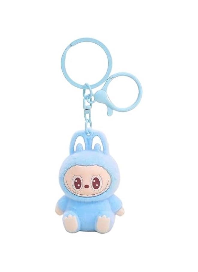 Cute La bubu Keychain, Flocking Cartoon Monsters,Rabbit Home Decoration,Hanging Pendant Gifts,Key Ring Accessories  - Image 1