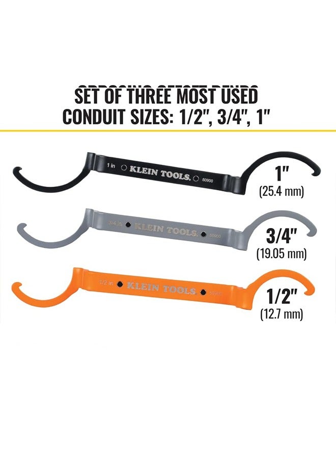 general Conduit Lockout Wrench Set, 50900R , Tighten and Loosen Locknuts in Tight Spaces, 1/2, 3/4 and 1-Inch, Offset Bends, 3-Piece - Image 4
