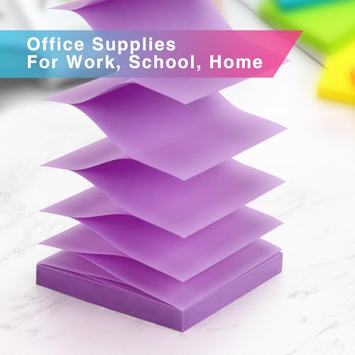 OSBOO Sticky Notes 3x3 Pop Up Self-Stick Notes Pads with 6 Bright Colors, Easy to Post for Office, School, Home, 6 Pads/Pack, 100 Sheets/Pad(Pop Up) - Image 5