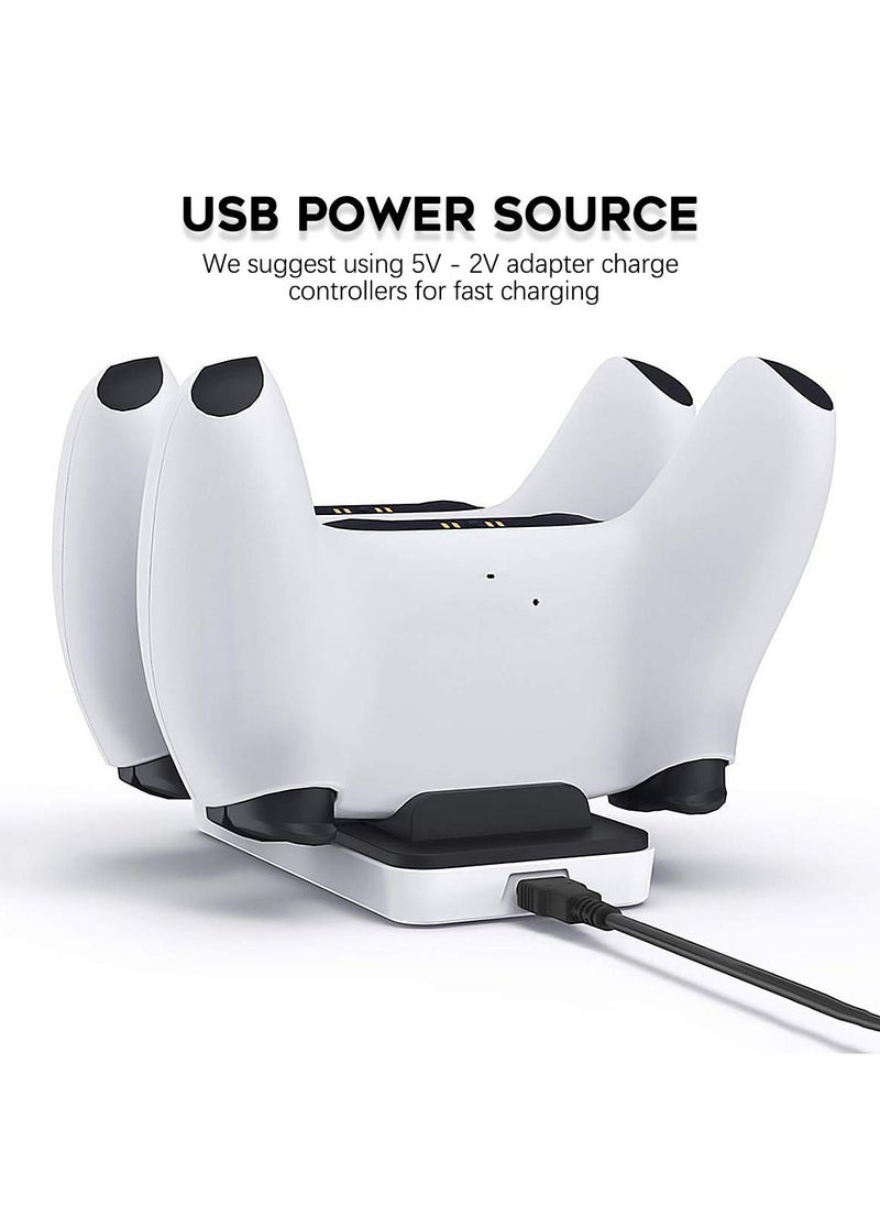 KASTWAVE - Dual USB Charging Dock for Playstation 5 Dualsense, for Dual Controller Thin and Portable Controller Charger - Image 1