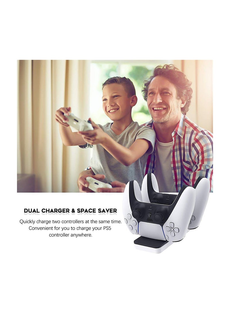 KASTWAVE - Dual USB Charging Dock for Playstation 5 Dualsense, for Dual Controller Thin and Portable Controller Charger - Image 1