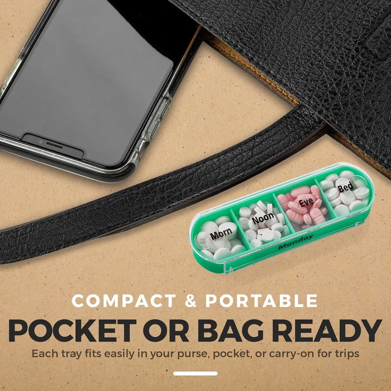 MEDca Weekly Pill Box with AM/PM Storage Compartments - 7 Day Organizer - Image 4