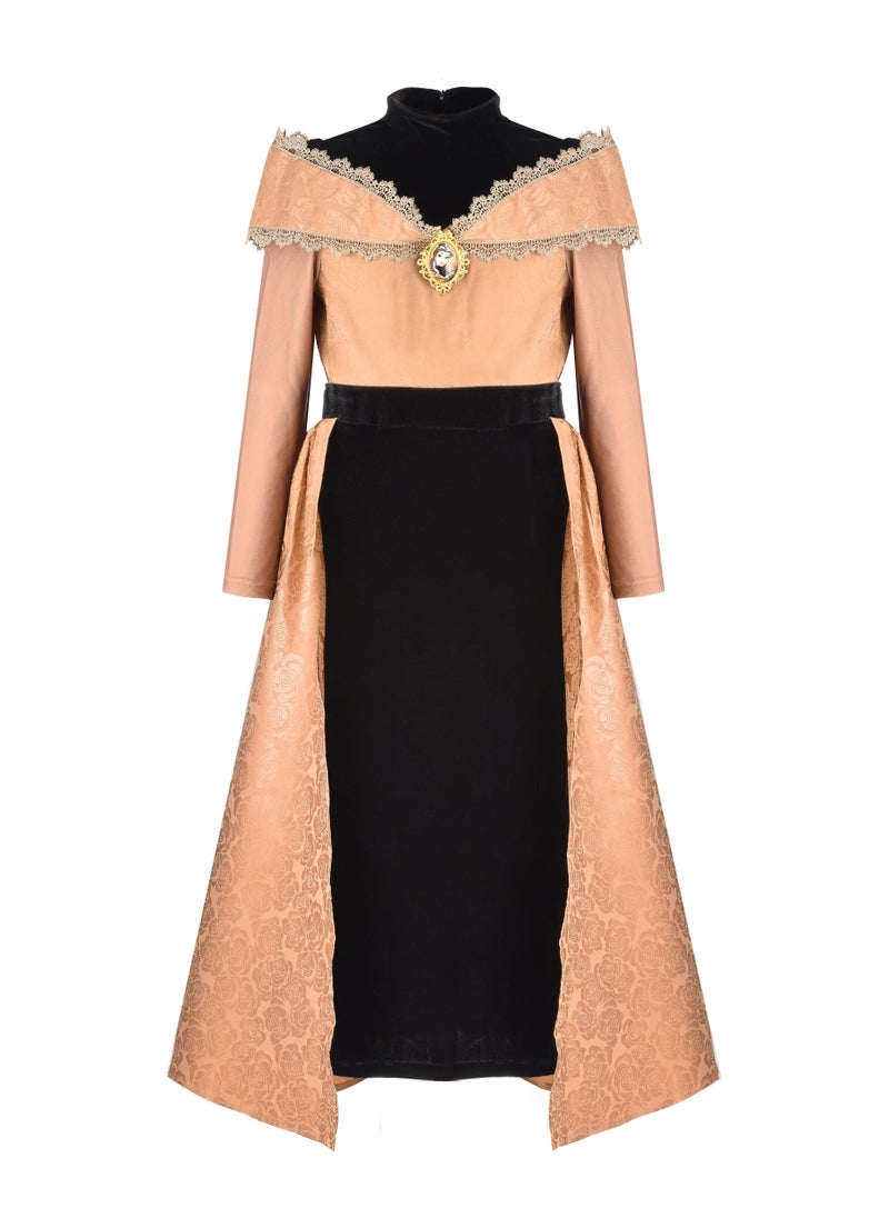 Party Centre - Officially Licensed Disney Golden Princess Belle Prestige Dress Up Costume with Headpiece - Image 1