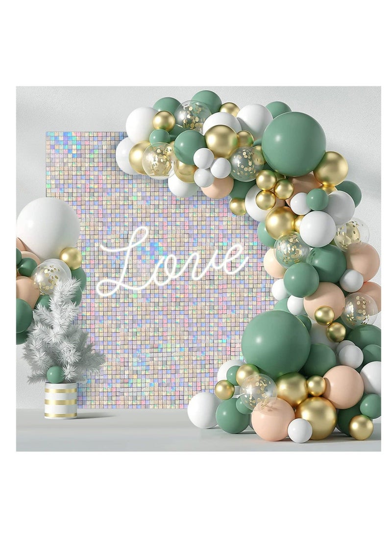 Wall Backdrop Panels, 12 Pack Rainbow Sequin Backdrop for Party Decorations Birthday Wedding & Engagement Anniversary Iridescent Home Decor, Made of Polymeric Material, with a Non-toxic Coating - Image 5