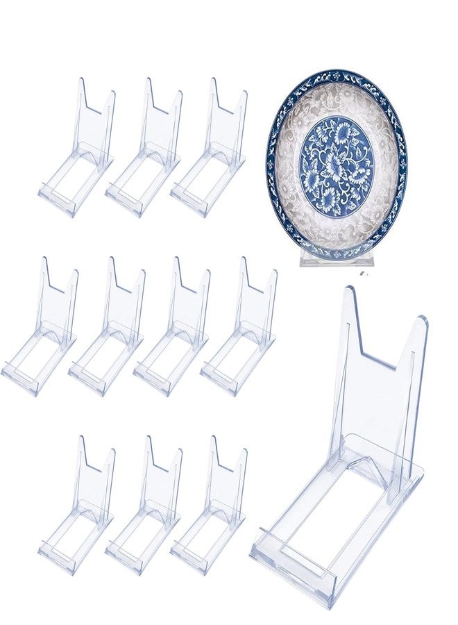 JIELUO Acrylic Plate Stands，Plate Stand Plastic Stand Adjustable Decorative Plate Holder Plate Stand Decorative Stand for Display Pictures or Plate ,Home Office Supplies Festival Party Decoration(12 Pieces) - Image 1