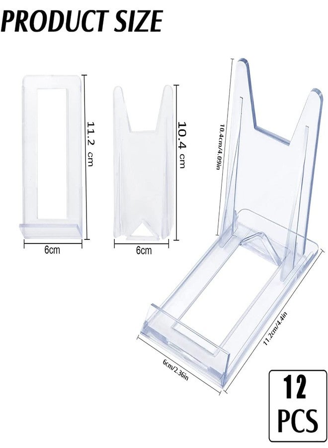 JIELUO Acrylic Plate Stands，Plate Stand Plastic Stand Adjustable Decorative Plate Holder Plate Stand Decorative Stand for Display Pictures or Plate ,Home Office Supplies Festival Party Decoration(12 Pieces) - Image 2