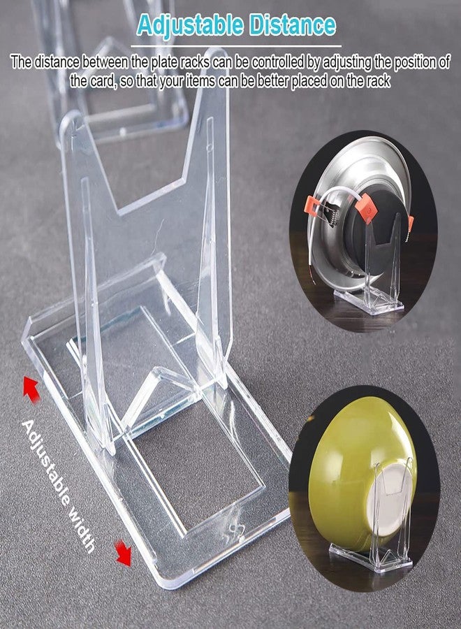 JIELUO Acrylic Plate Stands，Plate Stand Plastic Stand Adjustable Decorative Plate Holder Plate Stand Decorative Stand for Display Pictures or Plate ,Home Office Supplies Festival Party Decoration(12 Pieces) - Image 3