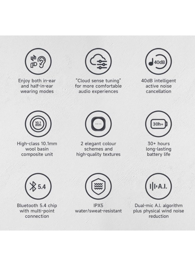 فيل FIIL Key Pro 2 Active Noise Cancellation In-ear Half-in-ear Headphone Bluetooth 5.4 Dual Mic Fast Charging Earbud Wireless Call Noising Reduction Low Latency - Image 3