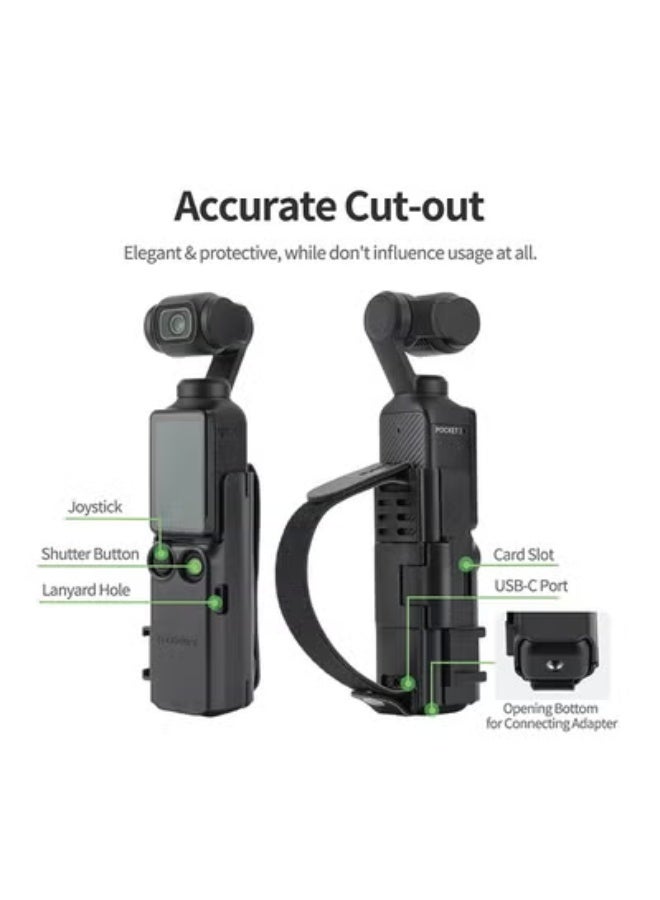 سني لايف حزام يد لجيب Osmo 3 حافظة واقية وإطار توسيع الحبل وجيب 3 غطاء مقبض تمديد، لملحقات DJI Osmo Pocket 3 - Image 3