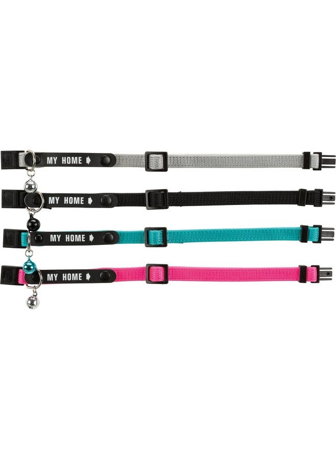 تريكسي طوق قطط مع بطاقة عنوان منزلي، احصل على أي لون، قابل للتعديل والتعريف لتأمين قطتك، متين للمغامرات الداخلية والخارجية