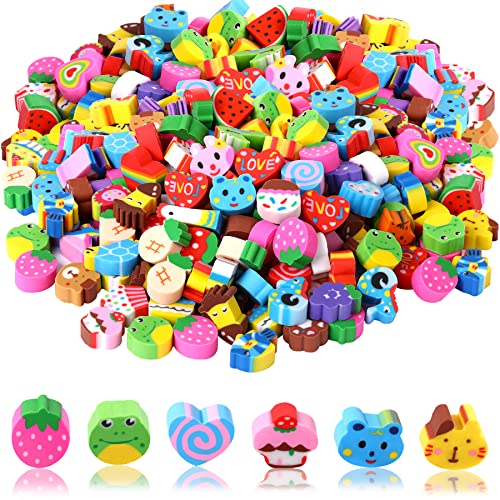 JUNEBRUSHS 150 Pieces Mini Erasers for Kids Bulk Novelty Animal ErasersPencil Erasers AssortmentCute Small Erasers for Students Homework School Classroom Rewards Prizes Party Favors Multicolor - Image 1