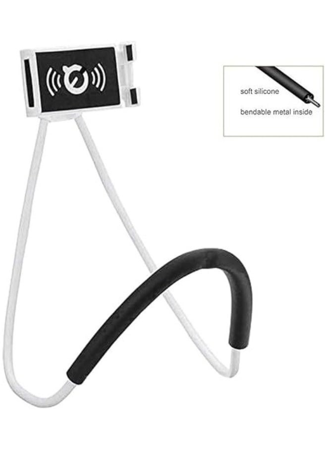 ShebSheb - Universal Smartphone Holder Hanging Phone Stand On The Neck Flexible Lazy Bracket That Can Rotate Freely(White） - Image 1