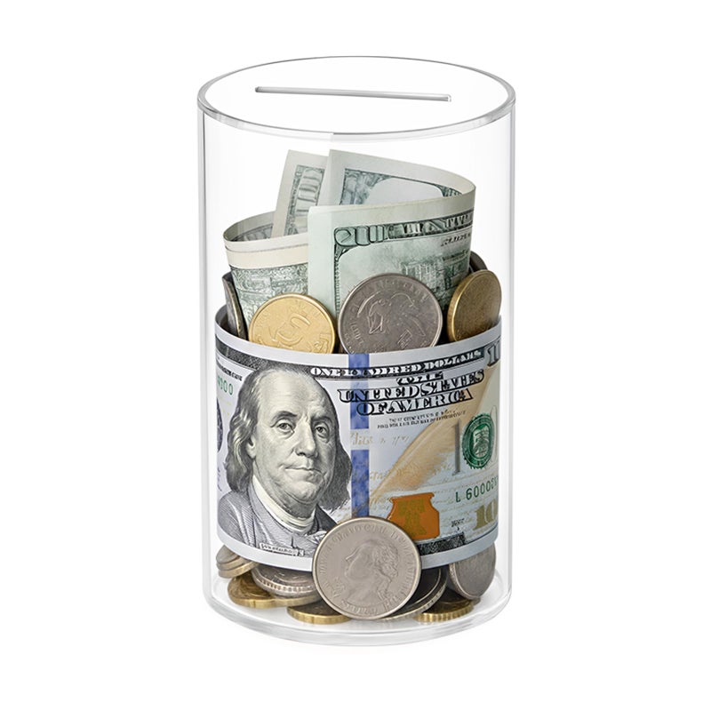 Thingrific Clear Piggy Bank for AdultsKids Acrylic Unopenable Money Box for Cash Coin Saving Must Break to Open Money Saving Jar for Adults Boys Girls Size 6 H x 4 Diameter - Image 2