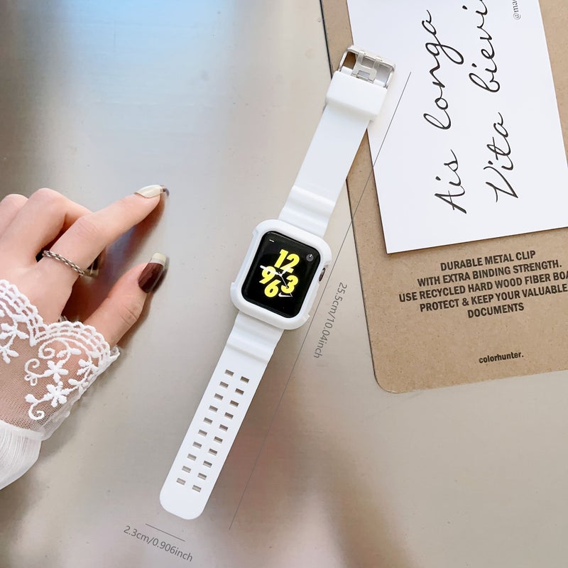 Silicone Transparent Black Watch Band 38 40 41 42mm S10 Integrated Anti Fall Strap Compatible With Apple Watch Series 1 To 11 - Image 2