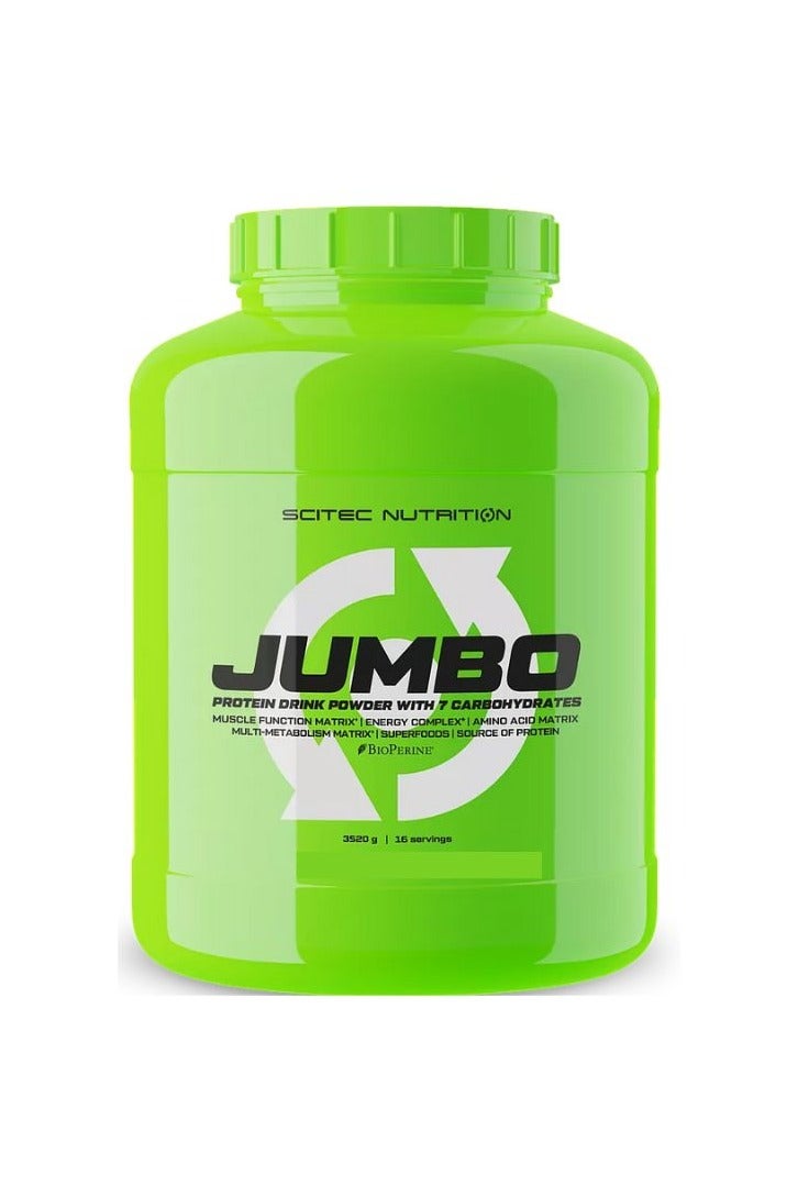 SCITEC NUTRITION Jumbo Protein Drink Powder With 6 Carbohydrates ,Strawberry  Flavored, 16 Servings