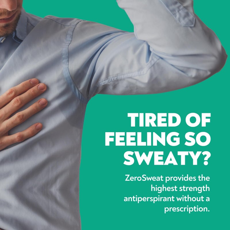 ZeroSweat Antiperspirant Deodorant | Clinical Strength Hyperhidrosis Treatment - Reduces Armpit Sweat 1.2 Fl.Oz (1 Pack) - Image 3