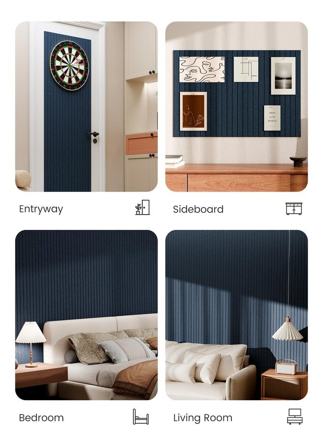 Bumusty Large Cork Board 36"x24" Alternative - 6 Pack Felt Wall Tiles with 40 Safe Removable Adhesive Tabs, 30 Pushpins, Cork Boards for Walls Pin Board Notice Board Office Decor-Denim Blue - Image 5