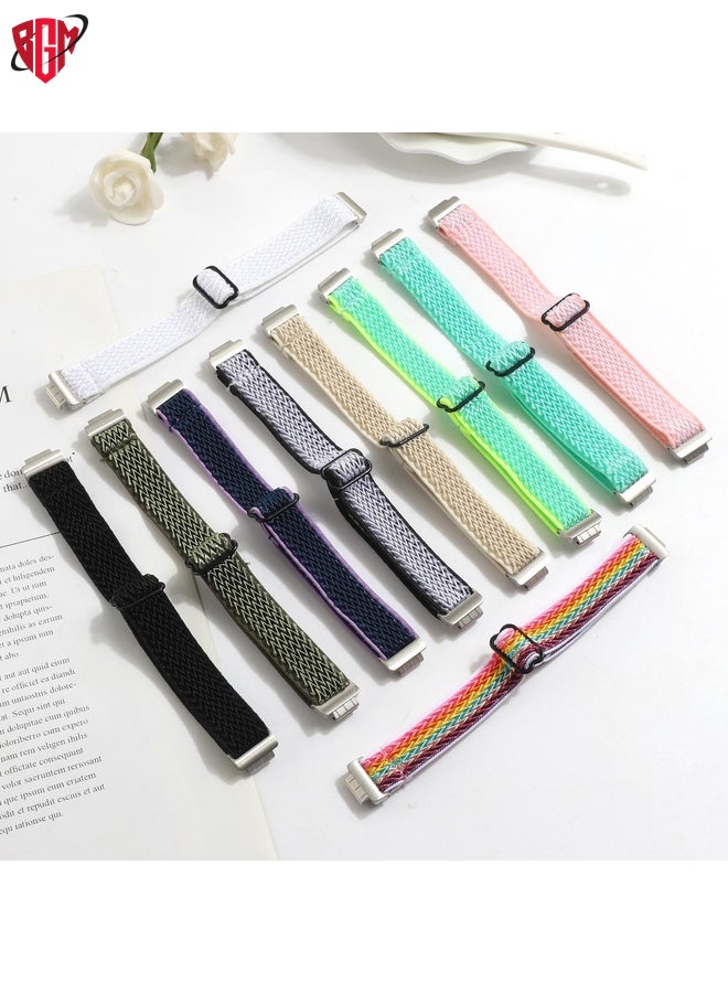 BGM For Fitbit Inspire 2 Buckle Wave Braided Nylon Watch Band(Army Green)  - Image 4