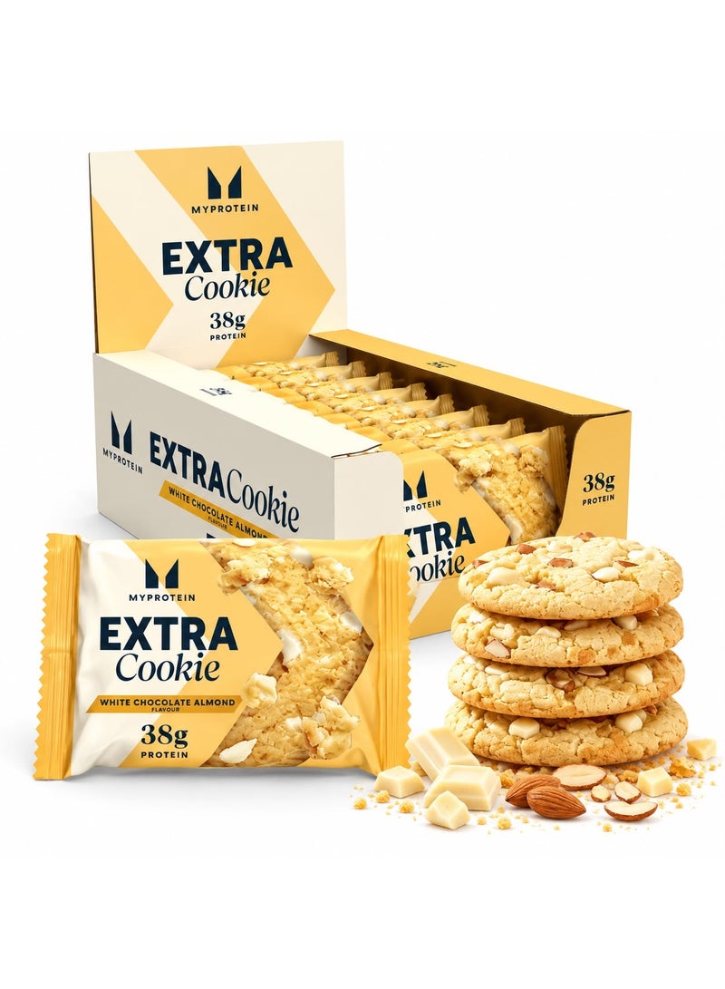 ماي بروتين كوكيز MyProtein Extra - كوكيز غنية بالبروتين (38 جم) - نكهة الشوكولاتة البيضاء واللوز - (12 قطعة × 75 جم) - Image 1