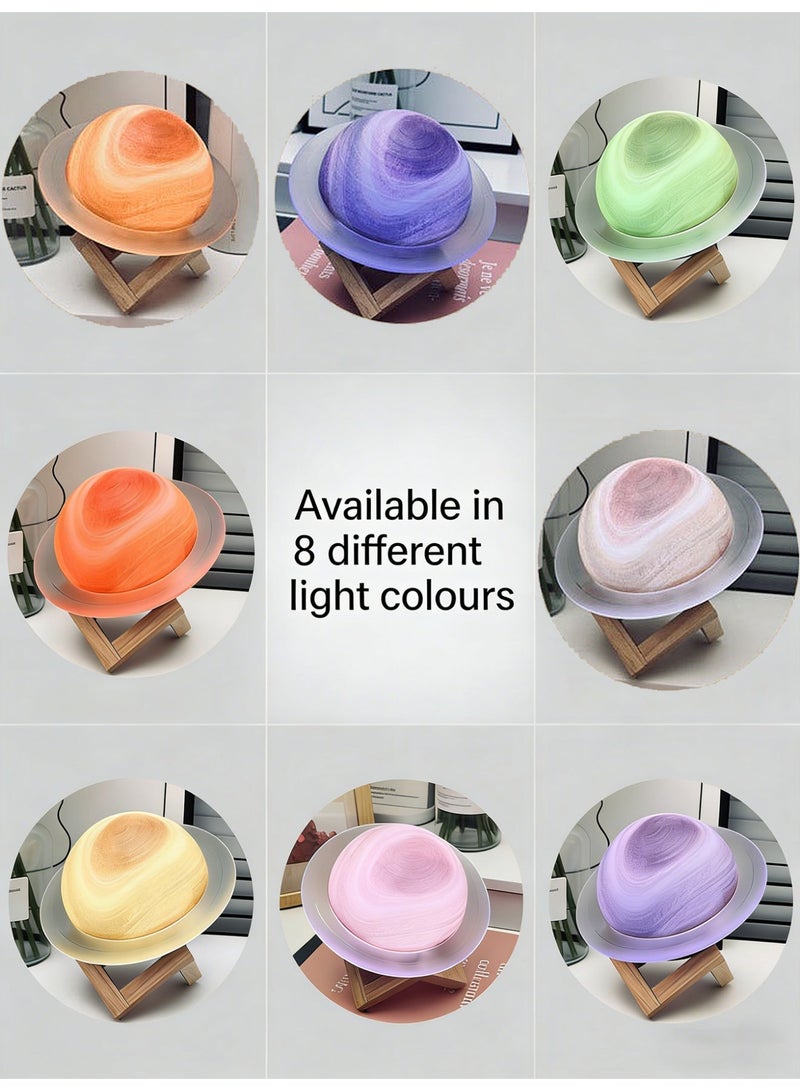 مصباح ليلي Planet Moon Music Night Light مصباح بجانب السرير، مكبر صوت Bluetooth، 8 أوضاع إضاءة ليلية LED قابلة للتعديل إعدادات إضاءة محيطة متعددة هدية عيد ميلاد للجنسين هدية عيد ميلاد مثالية لها - Image 2