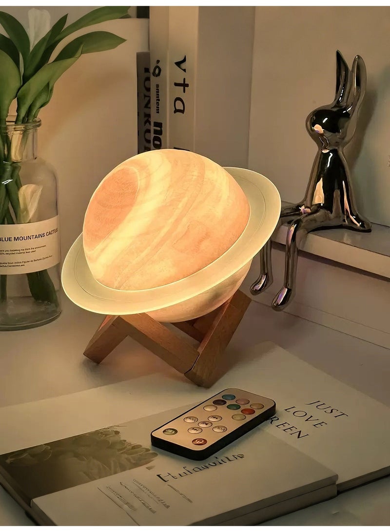 مصباح ليلي Planet Moon Music Night Light مصباح بجانب السرير، مكبر صوت Bluetooth، 8 أوضاع إضاءة ليلية LED قابلة للتعديل إعدادات إضاءة محيطة متعددة هدية عيد ميلاد للجنسين هدية عيد ميلاد مثالية لها - Image 1