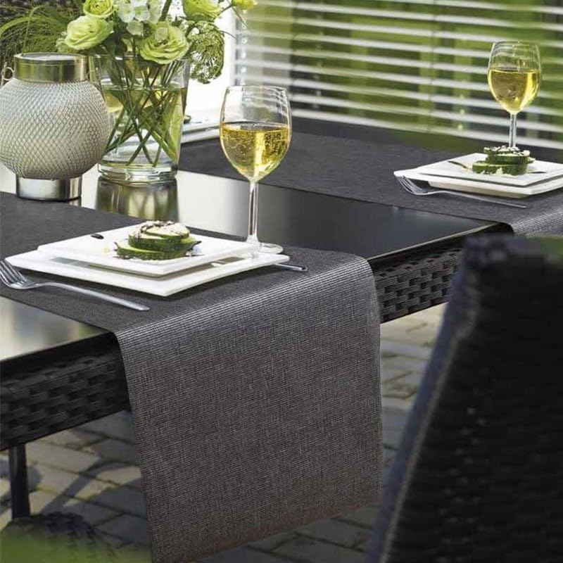 Freelance Basketweave Dining Table Runner for 6 Seater Dining Table, 46x91 cm - Reversible Heat Resistant Woven Vinyl PVC Plastic Table Runners for Dining Table, Small/Centre/Center Table, Living Room - Image 2