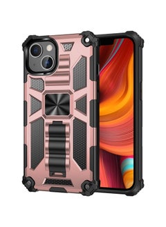 Generic Case Cover For iPhone 13 Pro Max Armor Shockproof TPU + PC Magnetic Protective Case with Holder Rose Gold 