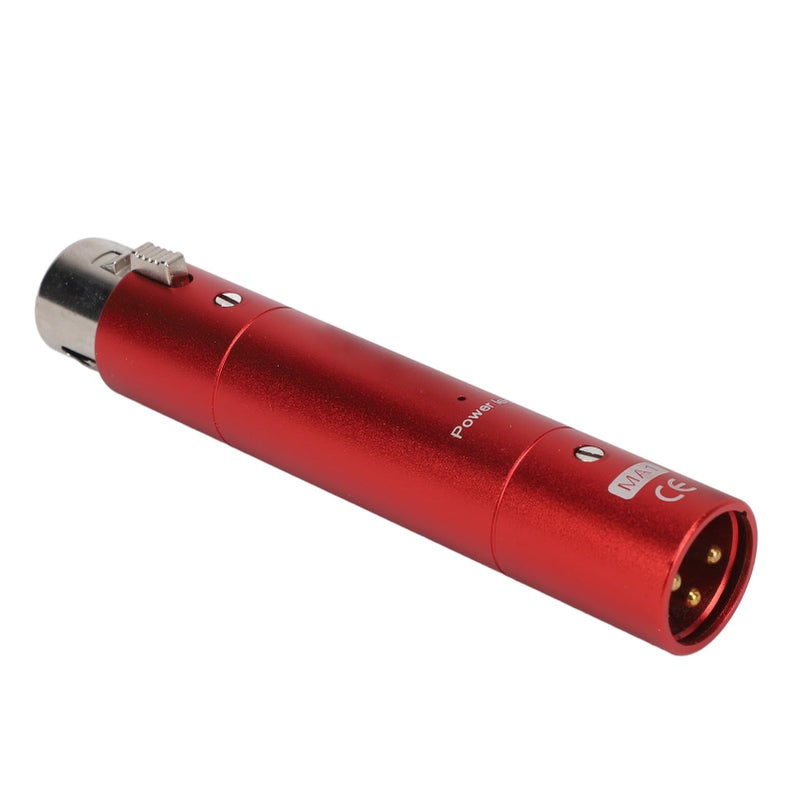 Red Inline Microphone Preamp with 28dB Gain for Lossless Amplification Live Streaming Broadcasting - Image 2