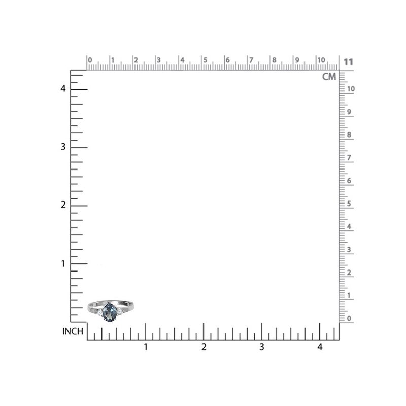 Silvershake Created Color Change Alexandrite White Gold Plated 925 Sterling Silver Engagement Ring June Gemstone Birthstone Size 7.5 - Image 2