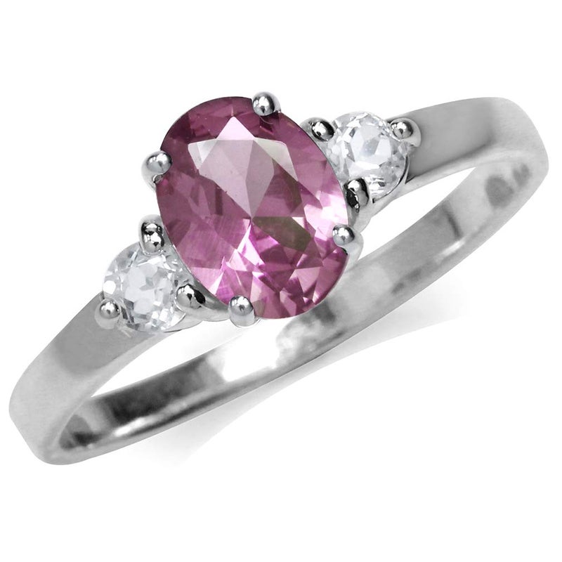 Silvershake Created Color Change Alexandrite White Gold Plated 925 Sterling Silver Engagement Ring June Gemstone Birthstone Size 7.5 - Image 3