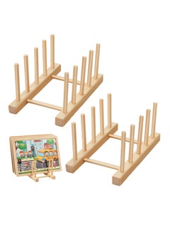 NALACAL 2 Pcs Wooden Puzzle Display Stand Jigsaw Puzzle Holder Rack, Puzzle Storage Rack Organizer Shelf for Adults Craft Collection Lovers
