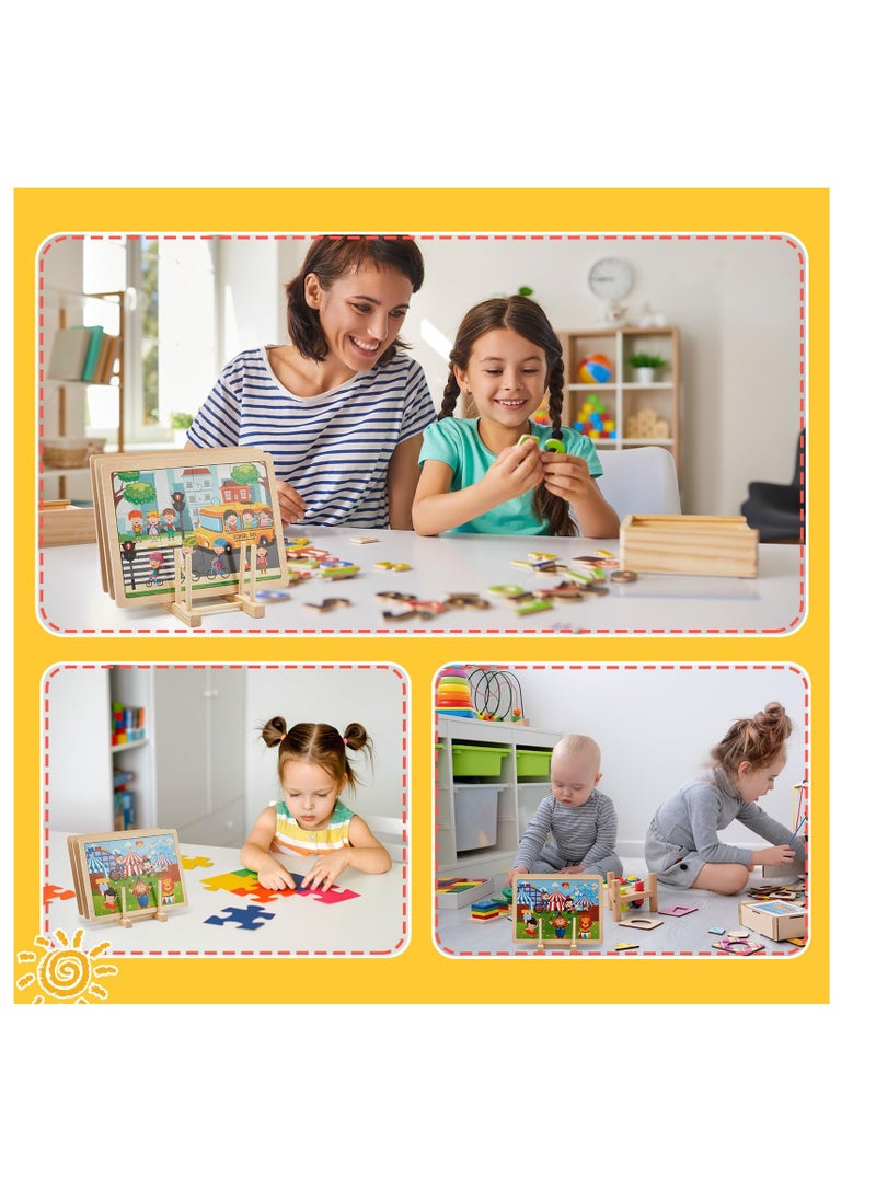 SYOSI - NALACAL 2 Pcs Wooden Puzzle Display Stand Jigsaw Puzzle Holder Rack, Puzzle Storage Rack Organizer Shelf for Adults Craft Collection Lovers - Image 1