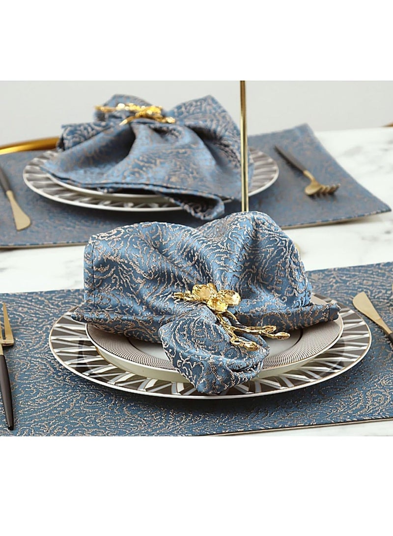 Napkin Rings, Gold Metal Plum Blossom Napkin Rings Cloth Napkin Holder for Weddings, Valentines Day, Holiday, Receptions, Dinner Party, Banquet, Buffet Table Decor 6Pcs, Gold - Image 5