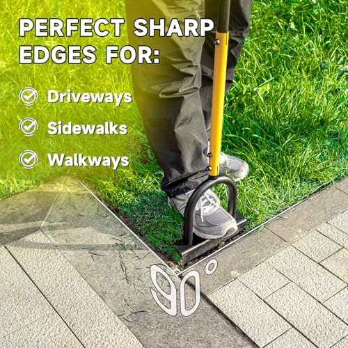 BlumeTrec Manual Edger Lawn Tool with 38"-42" Adjustable Length, Saw-Tooth Border Edger with Wide Footplate Manganese Steel Blade, Garden Edging Tool for Flower Beds, Landscaping, Sidewalks, Yard - Image 4