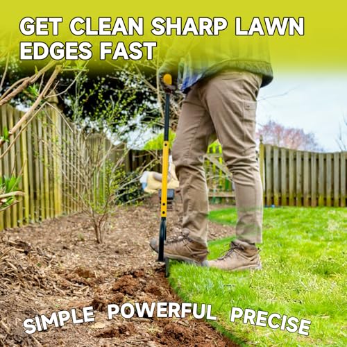 BlumeTrec Manual Edger Lawn Tool with 38"-42" Adjustable Length, Saw-Tooth Border Edger with Wide Footplate Manganese Steel Blade, Garden Edging Tool for Flower Beds, Landscaping, Sidewalks, Yard - Image 3