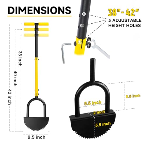 BlumeTrec Manual Edger Lawn Tool with 38"-42" Adjustable Length, Saw-Tooth Border Edger with Wide Footplate Manganese Steel Blade, Garden Edging Tool for Flower Beds, Landscaping, Sidewalks, Yard - Image 2
