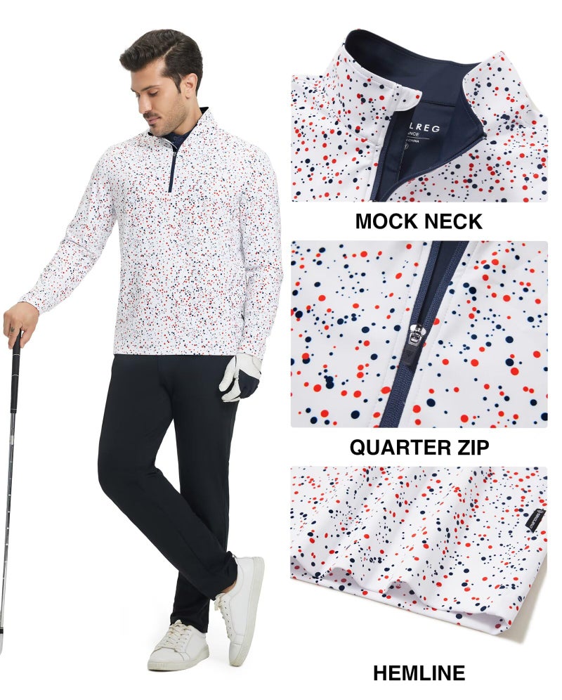 M MAELREG Quarter Zip Pullover Men Performance Dry Fit Heather Midlayer Casual Sports Golf Sweatshirts for Men - Image 3