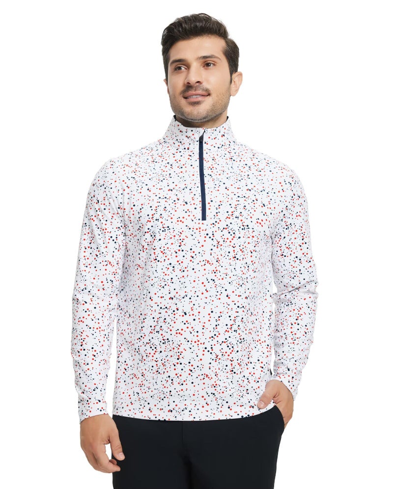 M MAELREG Quarter Zip Pullover Men Performance Dry Fit Heather Midlayer Casual Sports Golf Sweatshirts for Men - Image 2