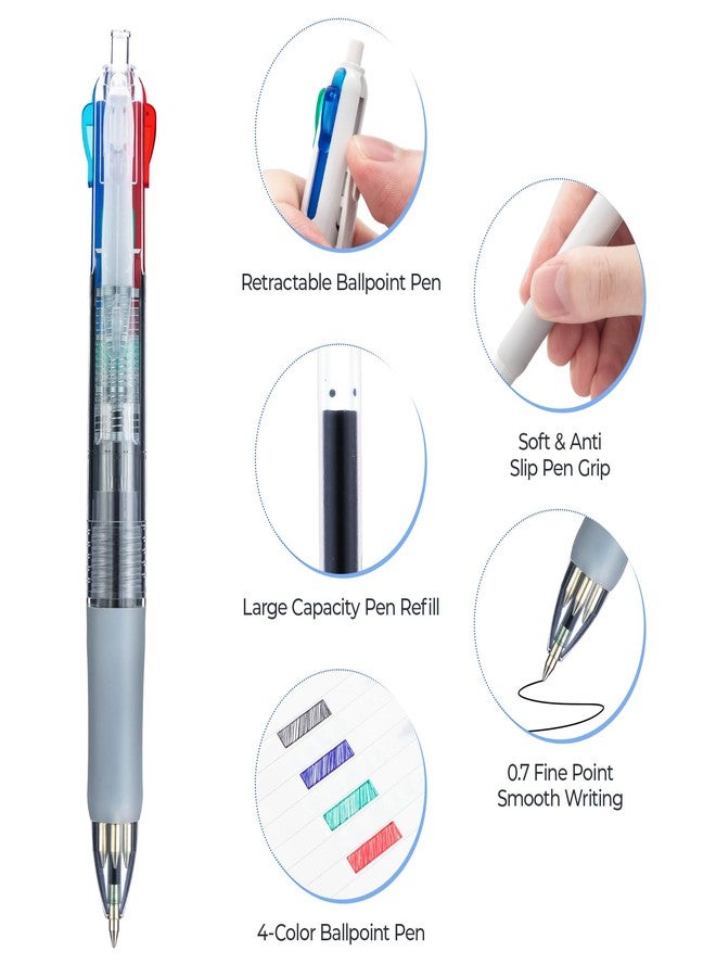 ام اند جي قلمان متعددان الألوان من إم آند جي، قلم حبر جاف ملون 4 في 1، رأس رفيع 0.5 مم، كتابة سلسة، ألوان متنوعة للكتابة اليومية، العمل، المدرسة، والمكتب - Image 2