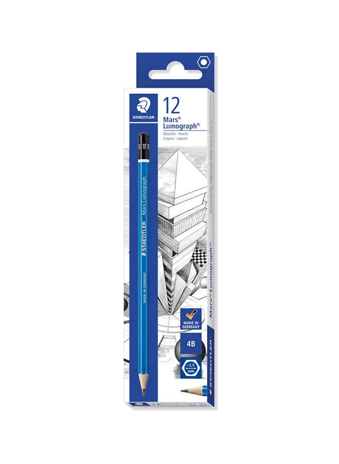 STAEDTLER 4B Pencils Box - 12 Pieces Blue  - Image 1