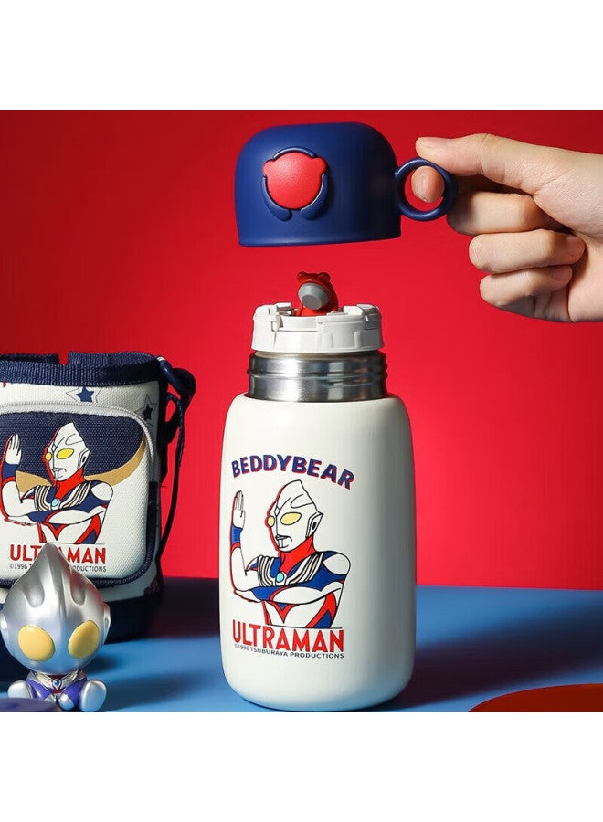 Beddybear Ultraman Children's Insulated Cup With Four Lids, Three-way Straw, Large Capacity Student Water Bottle 540ml Diga - Image 3