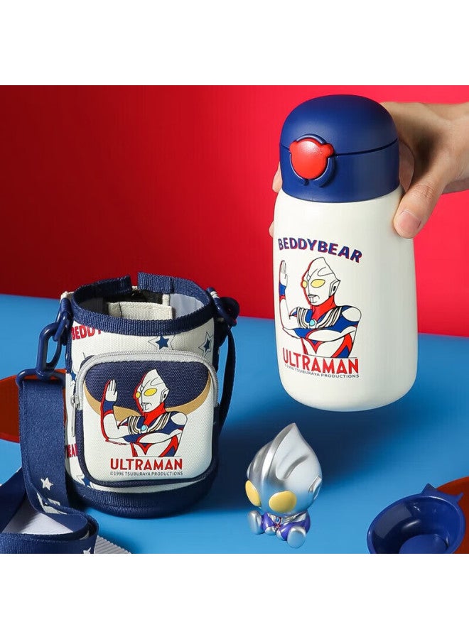 Beddybear Ultraman Children's Insulated Cup With Four Lids, Three-way Straw, Large Capacity Student Water Bottle 540ml Diga - Image 5