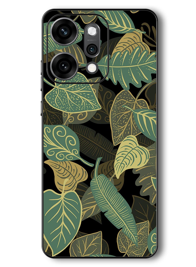 Theodor Case Compatible with Oppo Reno 14 Pro 6.83 Inch Protection Shockproof Bumper Cover leaves_patterns_texture - Image 1