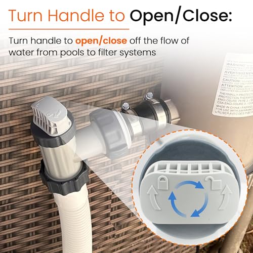 Ophjerg Above Ground Plunger Valves with Pool Hose Adapter B for Intex Above Ground Pool & Pump, Pool Parts and Accessories On/Off Plunger Valve Replacement & 25009 Hose Conversion Adapter 1 1/4 to 1 1/2 - Image 3