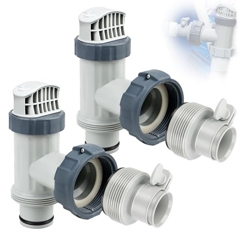 Ophjerg Above Ground Plunger Valves with Pool Hose Adapter B for Intex Above Ground Pool & Pump, Pool Parts and Accessories On/Off Plunger Valve Replacement & 25009 Hose Conversion Adapter 1 1/4 to 1 1/2 - Image 1